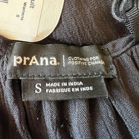 PrAna Fernie Wide Leg Jumpsuit Black NWT Lightweight Cover-Up Size XS - Picture 16 of 16